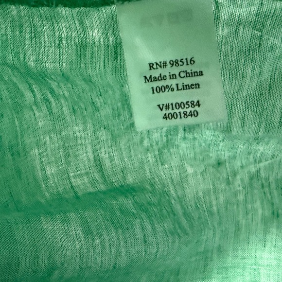 Coldwater Creek Button Up Womens 2X Green 100% Linen Shirt Coastal Lagenlook - Picture 4 of 7